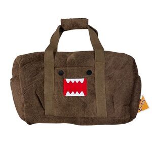 2000s Domo Brown Duffel Bag with Character Design